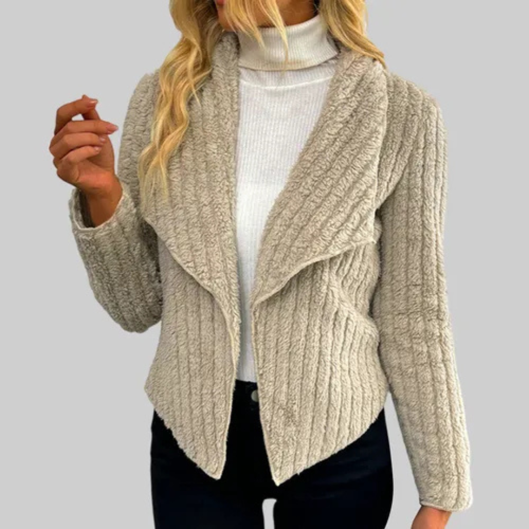 Lysianne® | Cardigan Morbido con Collo Cascata