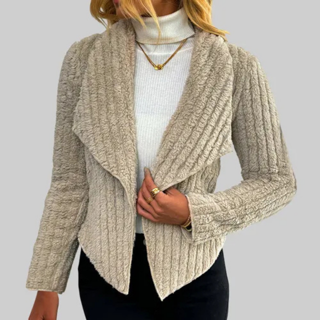 Lysianne® | Cardigan Morbido con Collo Cascata