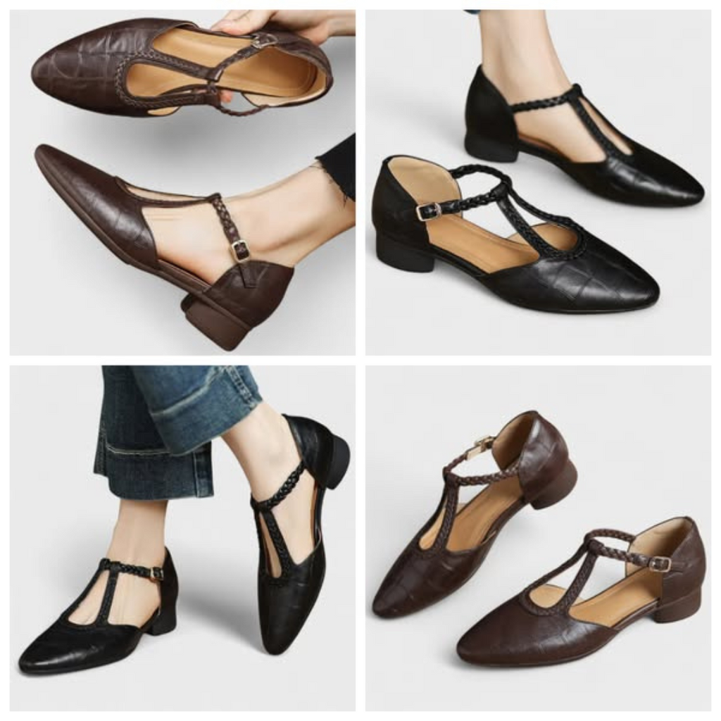 Cléoré® | Mary Jane Tressées Effet Crocodile