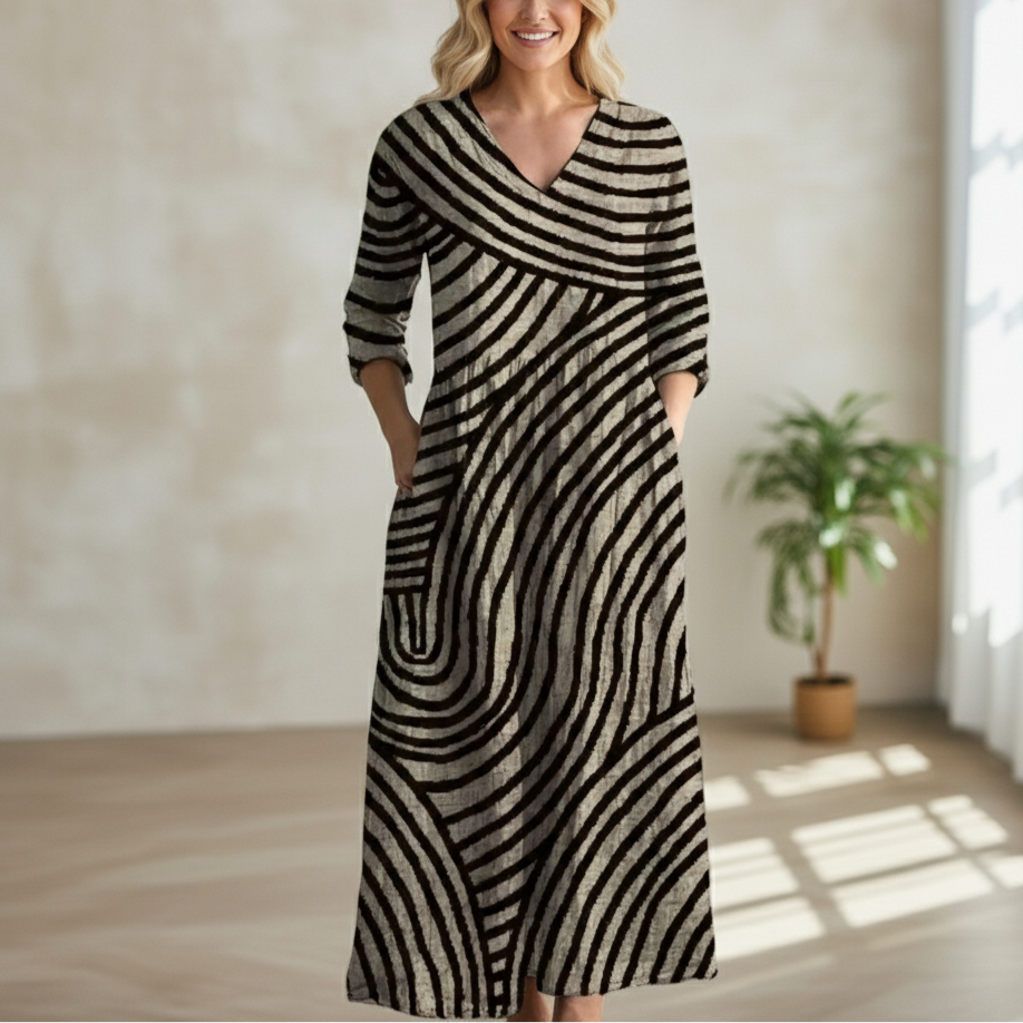 Geo® | Abito lungo con motivo astratto