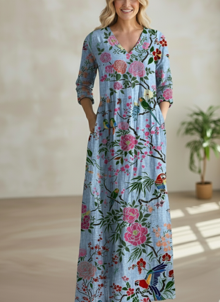 Geo® | Abito lungo con motivo astratto