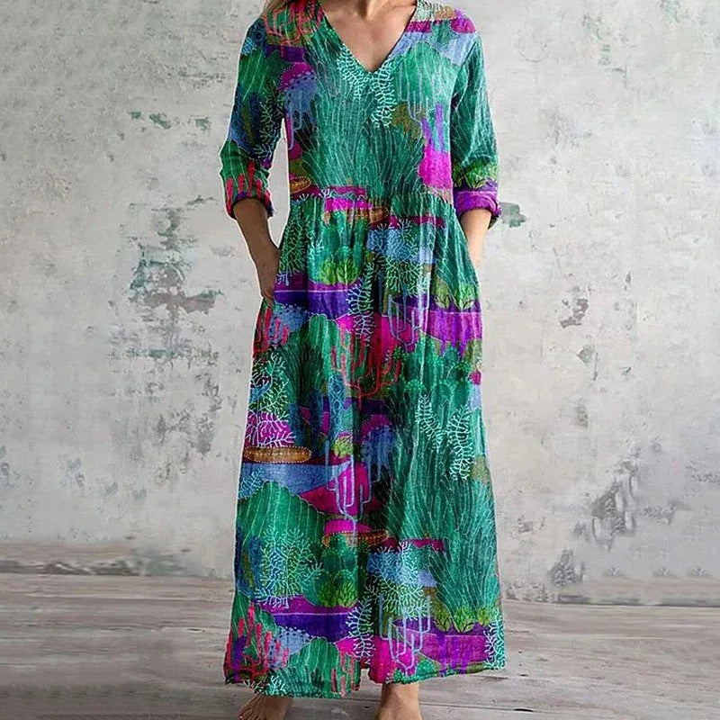 Geo® | Abito lungo con motivo astratto